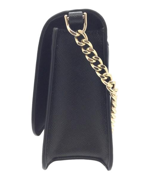 Kate Spade（ケイトスペード）Kate Spade (ケイトスペード) チェーンショルダーバッグ　レザーストラップ欠品 ブラック×ゴールドの古着・服飾アイテム