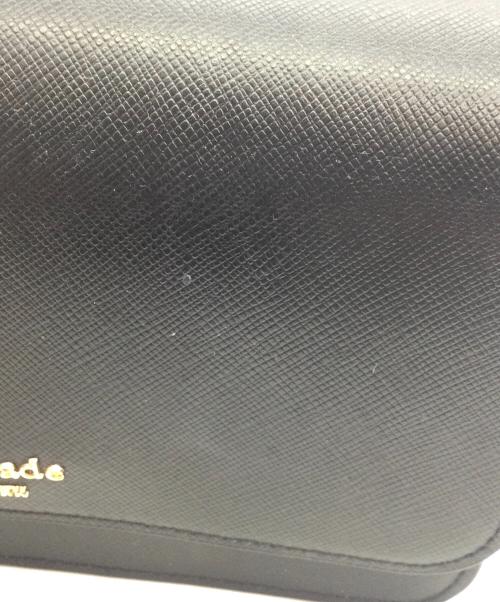 Kate Spade（ケイトスペード）Kate Spade (ケイトスペード) チェーンショルダーバッグ　レザーストラップ欠品 ブラック×ゴールドの古着・服飾アイテム