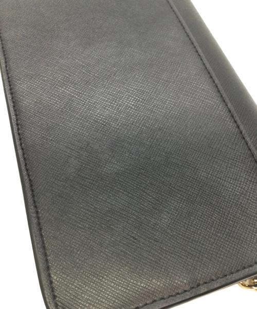 Kate Spade（ケイトスペード）Kate Spade (ケイトスペード) チェーンショルダーバッグ　レザーストラップ欠品 ブラック×ゴールドの古着・服飾アイテム