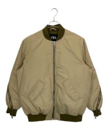 ZARA（ザラ）の古着「オーバーサイズボンバージャケット」｜ベージュ