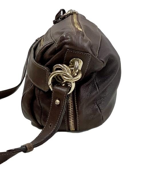 FURLA（フルラ）FURLA (フルラ) レザーショルダーバッグ ブラウンの古着・服飾アイテム