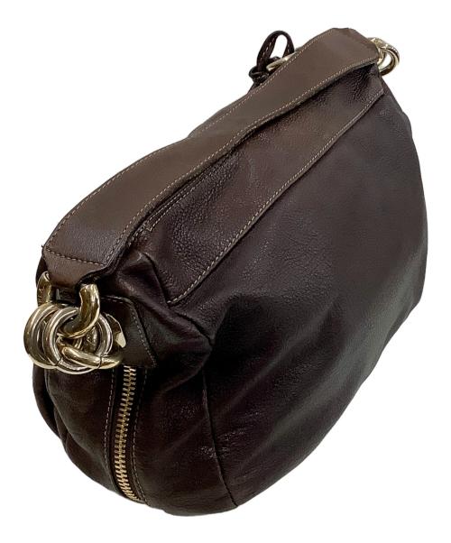 FURLA（フルラ）FURLA (フルラ) レザーショルダーバッグ ブラウンの古着・服飾アイテム