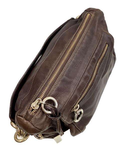 FURLA（フルラ）FURLA (フルラ) レザーショルダーバッグ ブラウンの古着・服飾アイテム