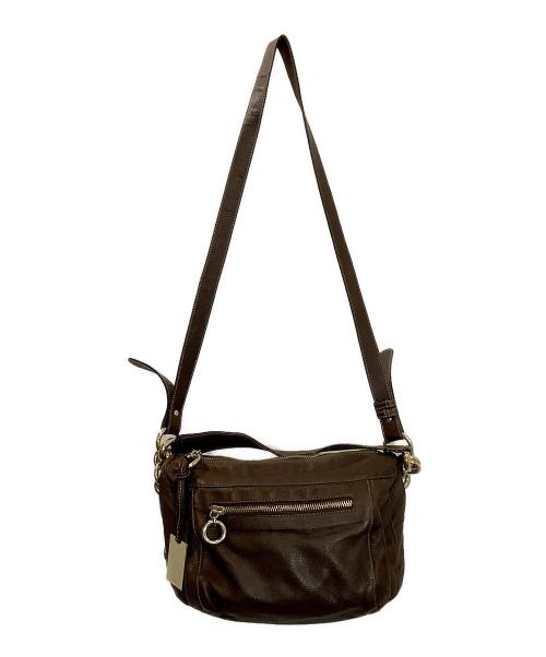 FURLA（フルラ）FURLA (フルラ) レザーショルダーバッグ ブラウンの古着・服飾アイテム