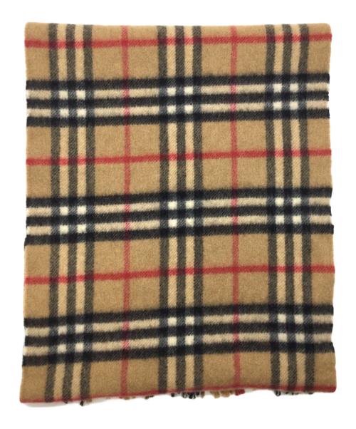 Burberry's（バーバリーズ）Burberry's (バーバリーズ) カシミヤマフラー ブラウン×ブラックの古着・服飾アイテム