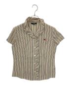 BURBERRY LONDONバーバリーロンドン）の古着「FEA50-033-14　半袖ブラウス」｜ベージュ×ブラック
