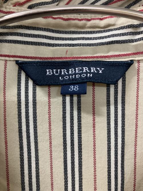 BURBERRY LONDON（バーバリーロンドン）BURBERRY LONDON (バーバリーロンドン) FEA50-033-14　半袖ブラウス ベージュ×ブラック サイズ:38の古着・服飾アイテム