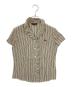 BURBERRY LONDON（バーバリーロンドン）の古着「FEA50-033-14　半袖ブラウス」｜ベージュ×ブラック