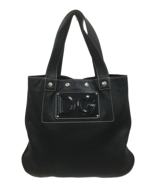 DOLCE & GABBANA（ドルチェ＆ガッバーナ）DOLCE & GABBANA (ドルチェ＆ガッバーナ) レザートートバッグ ブラックの古着・服飾アイテム