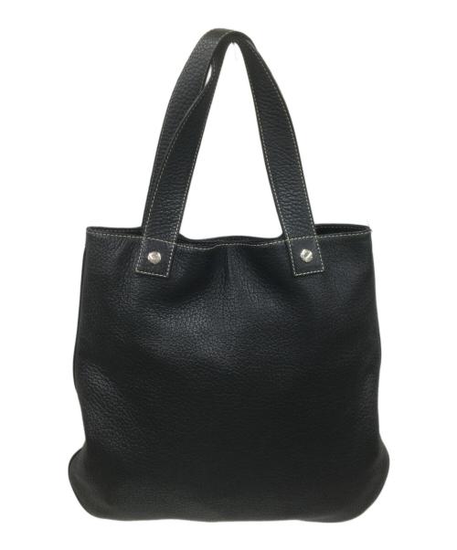 DOLCE & GABBANA（ドルチェ＆ガッバーナ）DOLCE & GABBANA (ドルチェ＆ガッバーナ) レザートートバッグ ブラックの古着・服飾アイテム