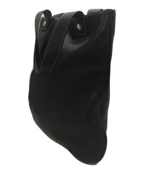 DOLCE & GABBANA（ドルチェ＆ガッバーナ）DOLCE & GABBANA (ドルチェ＆ガッバーナ) レザートートバッグ ブラックの古着・服飾アイテム