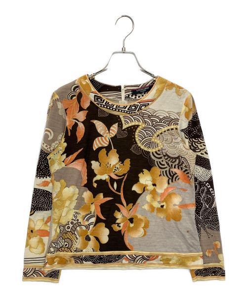 LEONARD FASHION（レオナールファッション）LEONARD FASHION (レオナールファッション) 長袖ブラウス ブラウン サイズ:Lの古着・服飾アイテム