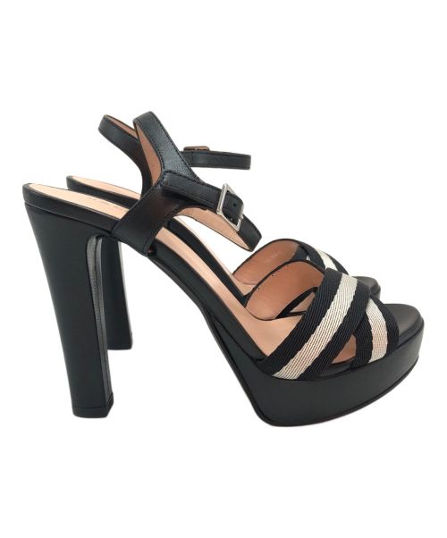 BALLY（バリー）BALLY (バリー) プラットホームクロスサンダル ブラック サイズ:361/2の古着・服飾アイテム