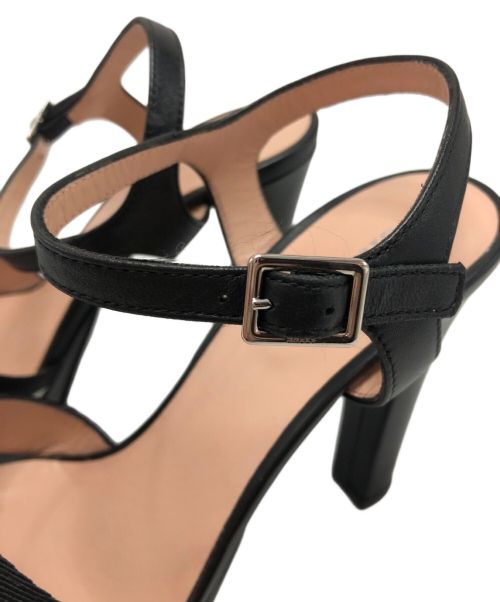 BALLY（バリー）BALLY (バリー) プラットホームクロスサンダル ブラック サイズ:361/2の古着・服飾アイテム