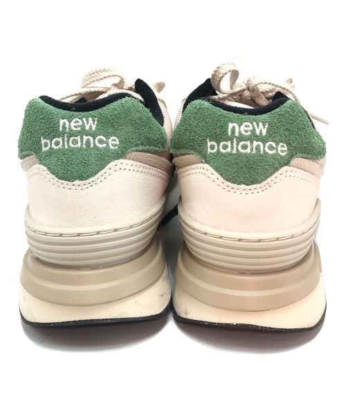 NEW BALANCE（ニューバランス）NEW BALANCE (ニューバランス) スニーカー アイボリー×グリーン サイズ:26.5の古着・服飾アイテム