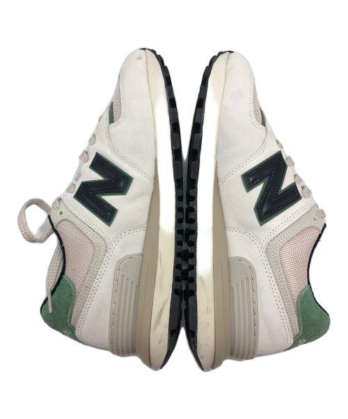 NEW BALANCE（ニューバランス）NEW BALANCE (ニューバランス) スニーカー アイボリー×グリーン サイズ:26.5の古着・服飾アイテム