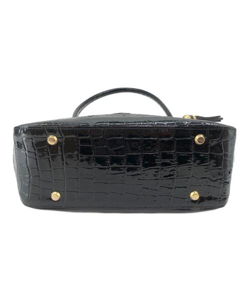DAKS（ダックス）DAKS (ダックス) クロコ調ハンドバッグ ブラックの古着・服飾アイテム
