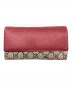 GUCCIグッチ）の古着「長財布」｜ベージュ×レッド