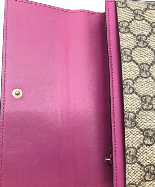 GUCCI（グッチ）GUCCI (グッチ) 長財布 ベージュ×レッドの古着・服飾アイテム