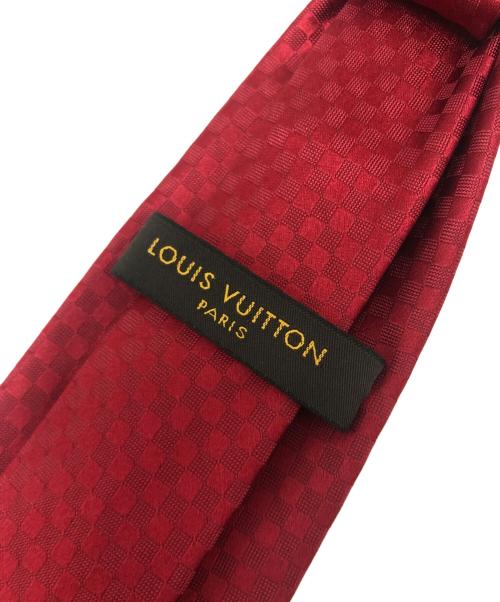 LOUIS VUITTON（ルイ ヴィトン）LOUIS VUITTON (ルイ ヴィトン) シルクネクタイ　MR0135 ダミエ クラバット レッド サイズ:無しの古着・服飾アイテム
