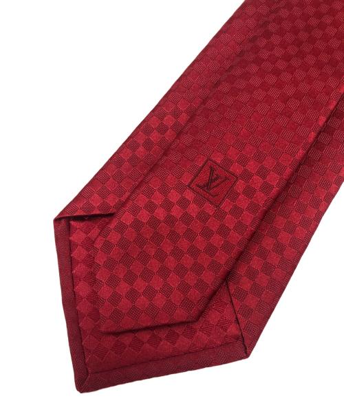 LOUIS VUITTON（ルイ ヴィトン）LOUIS VUITTON (ルイ ヴィトン) シルクネクタイ　MR0135 ダミエ クラバット レッド サイズ:無しの古着・服飾アイテム