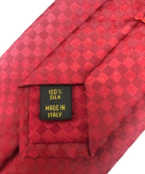 LOUIS VUITTON（ルイ ヴィトン）LOUIS VUITTON (ルイ ヴィトン) シルクネクタイ　MR0135 ダミエ クラバット レッド サイズ:無しの古着・服飾アイテム
