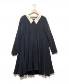 MARIHAマリハ）の古着「シルクチュニックブラウス」｜ブラック×ホワイト