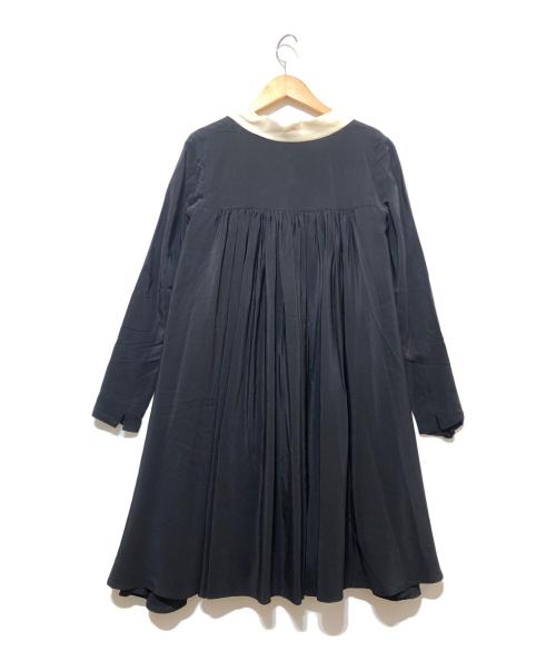 MARIHA（マリハ）MARIHA (マリハ) シルクチュニックブラウス ブラック×ホワイト サイズ:不明の古着・服飾アイテム