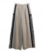 MURRALミューラル）の古着「レース刺繍パンツ」｜ベージュ