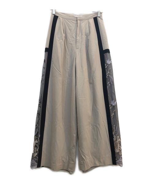 MURRAL（ミューラル）MURRAL (ミューラル) レース刺繍パンツ ベージュ サイズ:36の古着・服飾アイテム