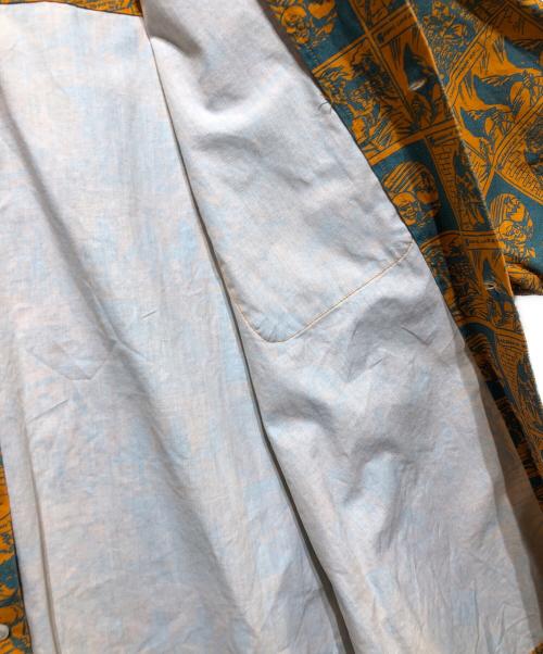 flagstuff（フラグスタフ）flagstuff (フラグスタフ) プリントシャツ オレンジ×ブルー サイズ:Lの古着・服飾アイテム