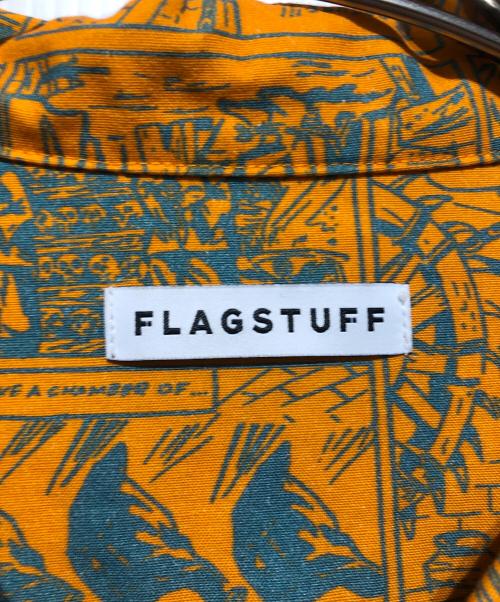 flagstuff（フラグスタフ）flagstuff (フラグスタフ) プリントシャツ オレンジ×ブルー サイズ:Lの古着・服飾アイテム