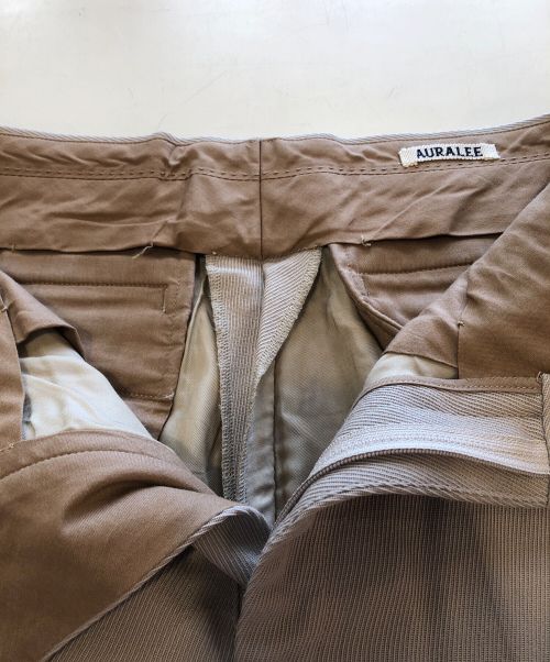 AURALEE（オーラリー）AURALEE (オーラリー) WOOL KID MOHAIR KERSEY SLACKS ブラウン サイズ:３の古着・服飾アイテム