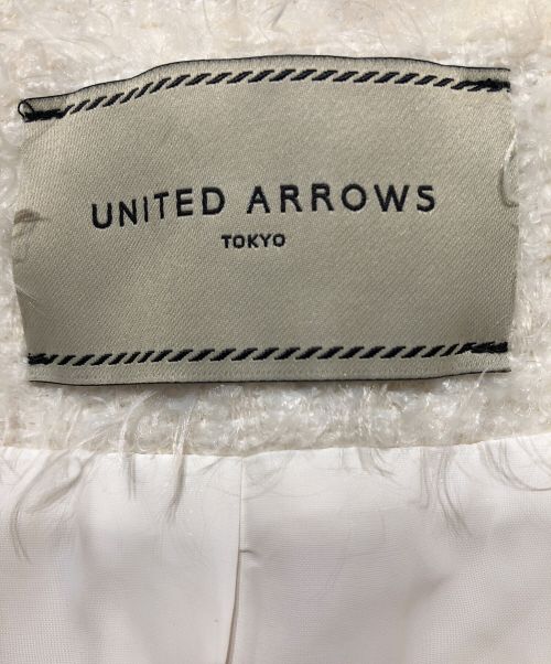 UNITED ARROWS（ユナイテッドアローズ）UNITED ARROWS (ユナイテッドアローズ) シャギーツイードジャケット ホワイト サイズ:36の古着・服飾アイテム