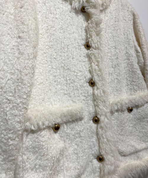UNITED ARROWS（ユナイテッドアローズ）UNITED ARROWS (ユナイテッドアローズ) シャギーツイードジャケット ホワイト サイズ:36の古着・服飾アイテム