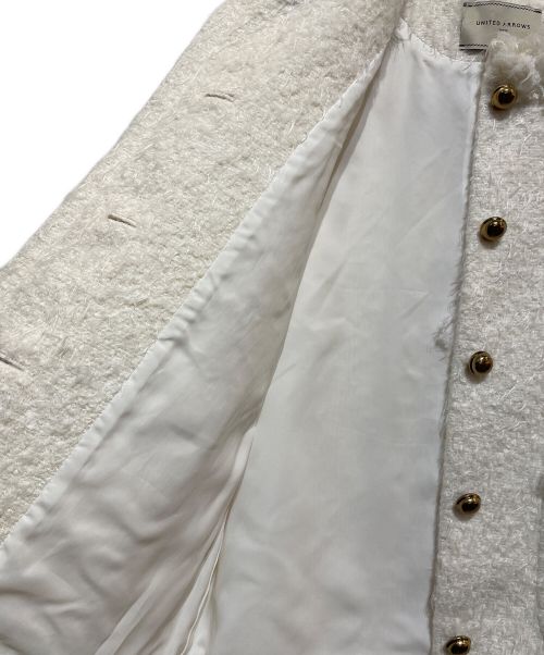 UNITED ARROWS（ユナイテッドアローズ）UNITED ARROWS (ユナイテッドアローズ) シャギーツイードジャケット ホワイト サイズ:36の古着・服飾アイテム
