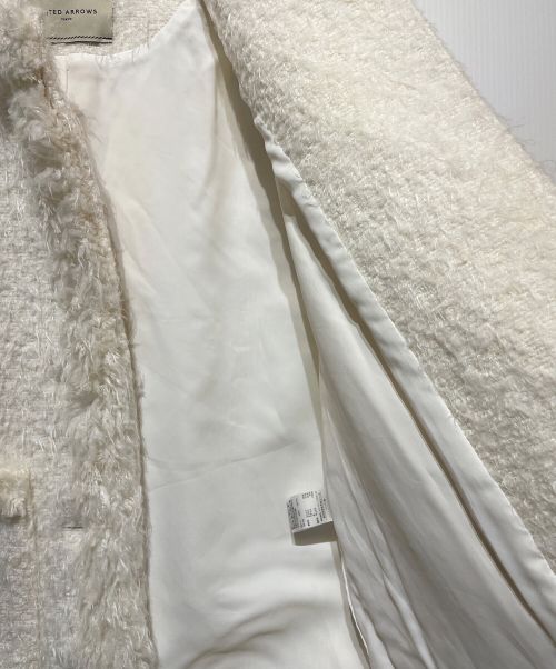 UNITED ARROWS（ユナイテッドアローズ）UNITED ARROWS (ユナイテッドアローズ) シャギーツイードジャケット ホワイト サイズ:36の古着・服飾アイテム