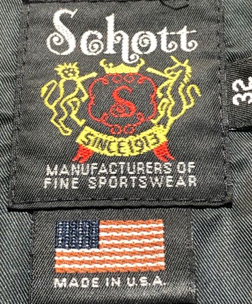 Schott（ショット）Schott (ショット) レザートラッカージャケット ブラック サイズ:32の古着・服飾アイテム