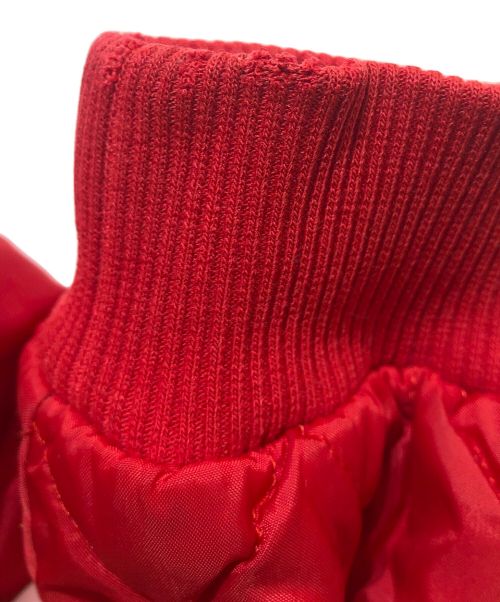 adidas（アディダス）adidas (アディダス) フーデットキルティングジャケット ブラック×レッド サイズ:Lの古着・服飾アイテム