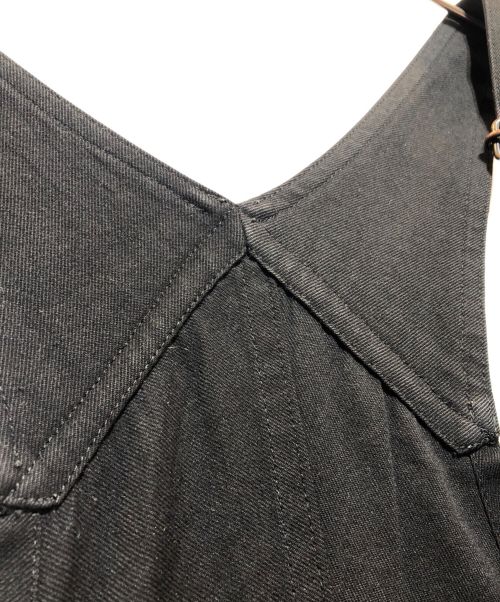 Y's（ワイズ）Y's (ワイズ) ギャバジンワイドオーバーオール ブラック サイズ:1の古着・服飾アイテム