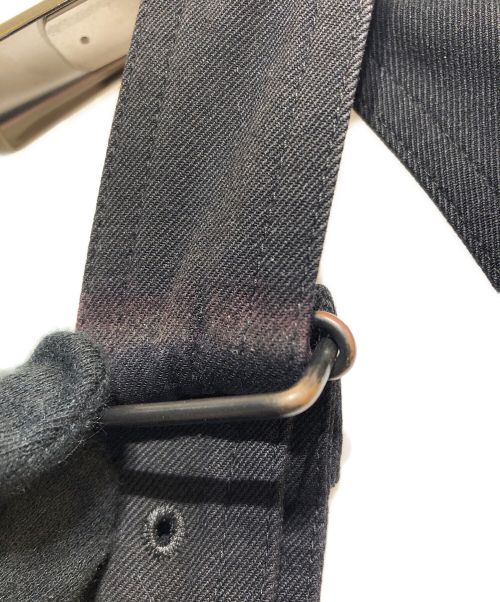 Y's（ワイズ）Y's (ワイズ) ギャバジンワイドオーバーオール ブラック サイズ:1の古着・服飾アイテム