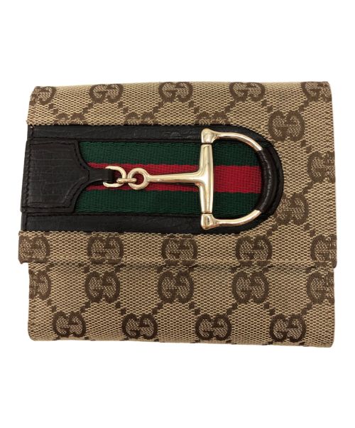GUCCI（グッチ）GUCCI (グッチ) 3つ折り財布 ブラウンの古着・服飾アイテム