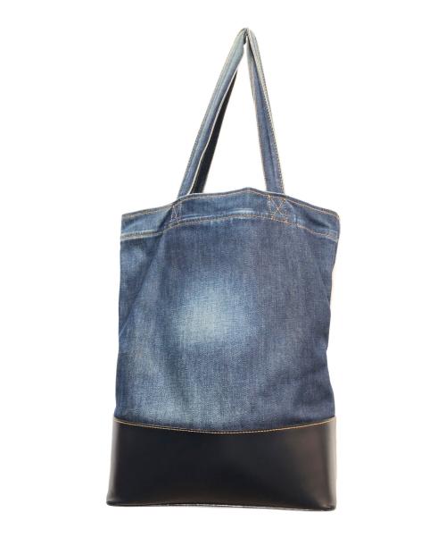 A.P.C.（アーペーセー）A.P.C. (アーペーセー) デニムトートバッグ インディゴ×ブラックの古着・服飾アイテム