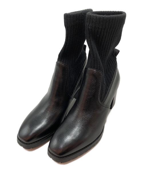 DIANA（ダイアナ）DIANA (ダイアナ) スクウェアトゥブーツ ブラック(カーフ) サイズ:25の古着・服飾アイテム