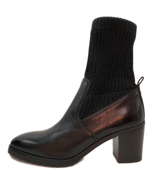 DIANA（ダイアナ）DIANA (ダイアナ) スクウェアトゥブーツ ブラック(カーフ) サイズ:25の古着・服飾アイテム