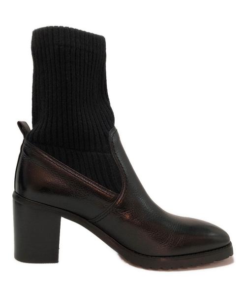 DIANA（ダイアナ）DIANA (ダイアナ) スクウェアトゥブーツ ブラック(カーフ) サイズ:25の古着・服飾アイテム
