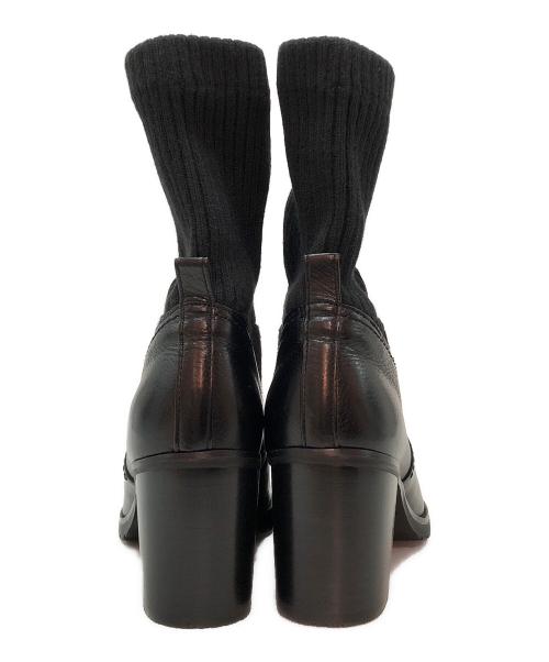 DIANA（ダイアナ）DIANA (ダイアナ) スクウェアトゥブーツ ブラック(カーフ) サイズ:25の古着・服飾アイテム