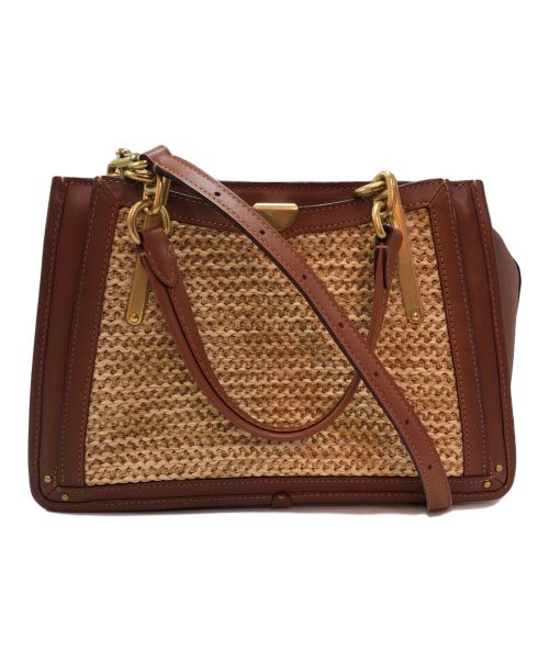 COACH（コーチ）COACH (コーチ) 2WAYバッグ ベージュ×ブラウンの古着・服飾アイテム