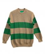 EMPORIO ARMANIエンポリオアルマーニ）の古着「ニット」｜ベージュ×グリーン