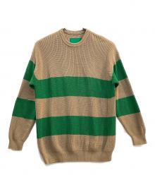 EMPORIO ARMANI（エンポリオアルマーニ）の古着「ニット」｜ベージュ×グリーン